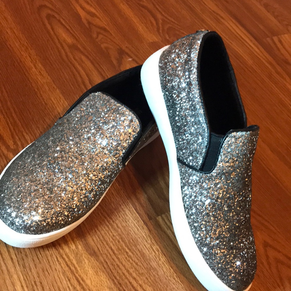 Glittery silver sparkle shoes